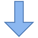 Gruesa flecha apuntando hacia abajo icon