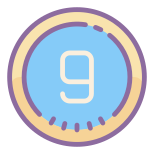 9 en círculo icon