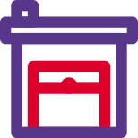 Industrial grade warehouse for material box storage icon