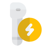 Microphone charging Icon with a thunderbolt Logotype icon