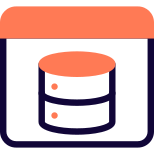 Online database on a web browser with Cloud Computing support icon