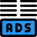 Ads at bottom line in various article published online icon