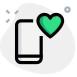 Smarphone with inbuilt heart rate sensor logotype icon