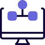 Flow chart with hierarchy organization list layout icon