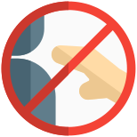 Instruction of not touching of any item in the mall icon
