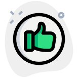 Like or thumbs up gesture isolated on a white background icon