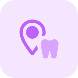 Location to the nearest dental clinic isolated on appointment icon