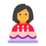 誕生日の女の子とケーキの皮のタイプ-3 icon