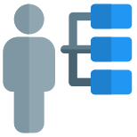 Hierarchy chart of a organization with list of employees icon