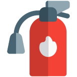 Fire extinguisher with a foamy spray to be used in emergency icon