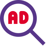 Search or find ads on online portal icon