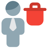 Removing businessman from the company portal site icon