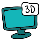 Monitor 3D icon