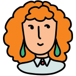 사용자 여성 빨간 머리 icon
