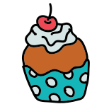 Cupcake con una bacca icon