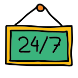 24-7 Open Sign icon