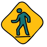 Segnale stradale ambulante della persona icon