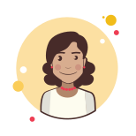 Brown Curly Hair Lady With Red Earrings icon