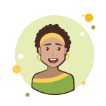 Brown Short Hair Lady With Golden Earrings icon