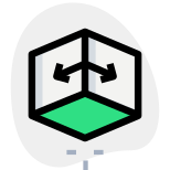 Three dimensional outside framework design rendered layout icon