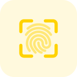 Finger biometric feature on portable digital devices icon