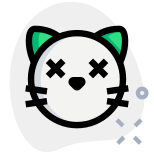 Mouthless kitty face with eyes crossed emoji icon