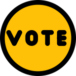 Circular button for the voting for election candidate icon