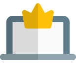 Membership crown badge for laptop online member icon