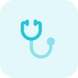 Stethoscope to measure the heart rate and sound inside chest for precise diagnosis icon