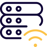 Wireless database file transfer from server system icon