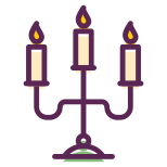 Lampadario a tre candele luminose icon