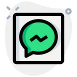 Facebook messenger logotype with multi platform support icon