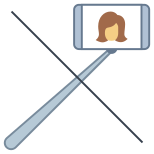 Prohibido bastón para selfie icon