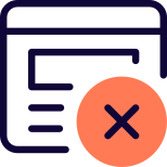 Remove content from the web browser with cross sign icon