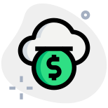 Electronic money transfer in cloud based network icon