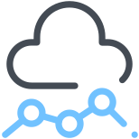 Grafico a linee cloud icon