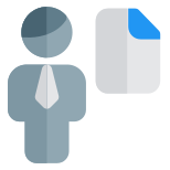 Businessman sharing a single file on an online server icon