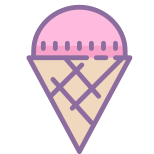 Cône de crème glacée rose icon