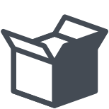 Caja abierta entregada icon