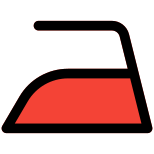 Ironing clothes on a clothing line symbol layout icon