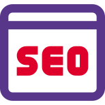 Search engine optimization article on a web browser icon