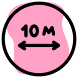 Distance of about ten kilometers range on a road signal icon