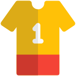 Soccer jersey for the sports player with number one icon