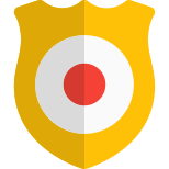 Police officer shield badge isolated on a white background icon