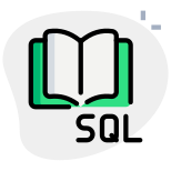 SQL programming and guide book isolates on white background icon