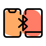 Bluetooth connection between old and new generation phones icon