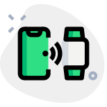 Smartwatch connected with smartphone via wifi connection icon
