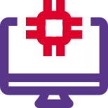 How speed microprocessor in a desktop computer icon