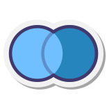 Mengendiagramm Differenzmenge rechts icon