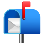 caixa de correio aberta com sinalizador levantado icon